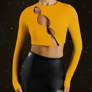 Ohpolly yellow crop top